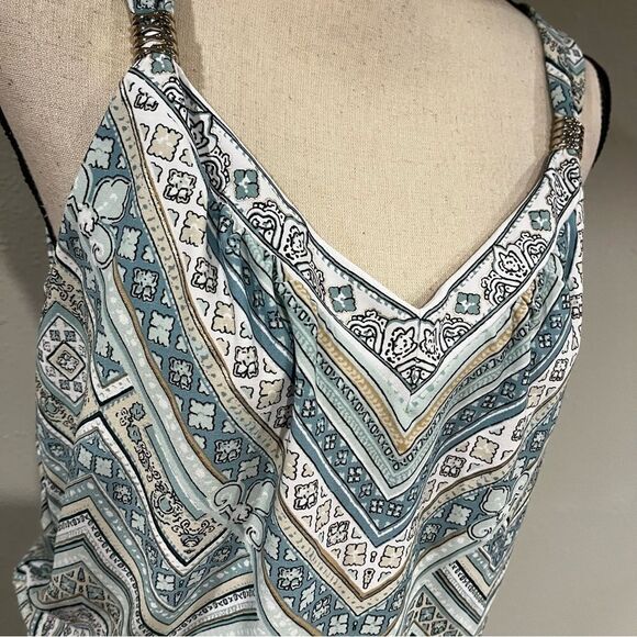 WHBM Tribal Print Strappy Belted Midi Dress - Picture 2 of 12